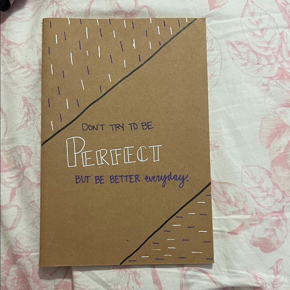 Motivational Kraft Planner — Brown with Purple & White Accents